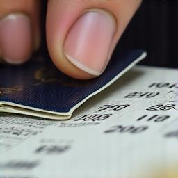 A close-up of a hand stamping a passport.
